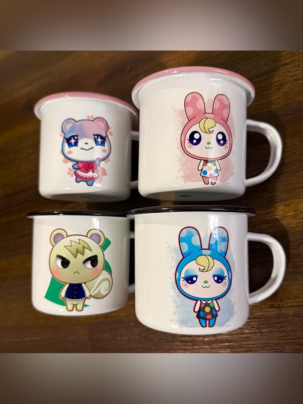 Original Animal Crossing 4 Mugs Set Custom Crafted Judy Nintendo Pokemon Switch